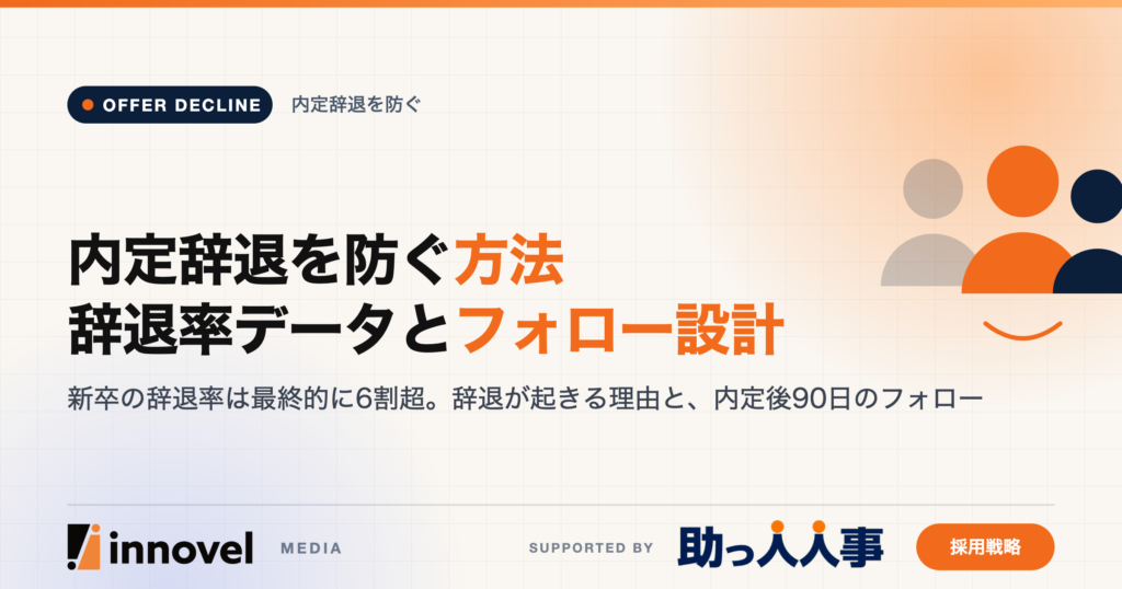 内定辞退を防ぐ方法｜辞退率データとフォロー設計のイメージ画像